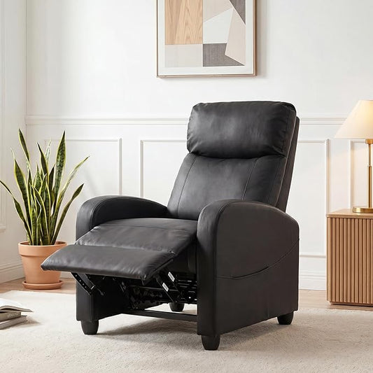 Massage Recliner Chair, Recliner Sofa Fabric for Adults, Recliners Home Theater Seating with Lumbar Support, Reclining Sofa Chair for Living Room, Ink