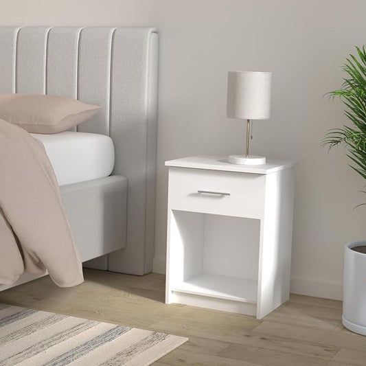 Furinno Tidur Nightstand, Solid White