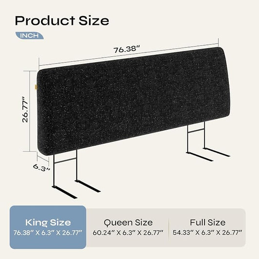 4.7" Upholstered Headboard for King Size Bed, Height Adjustable and Ergonomic Headboard, Easy Assemble, Sturdy and Durable, Starry Night Black