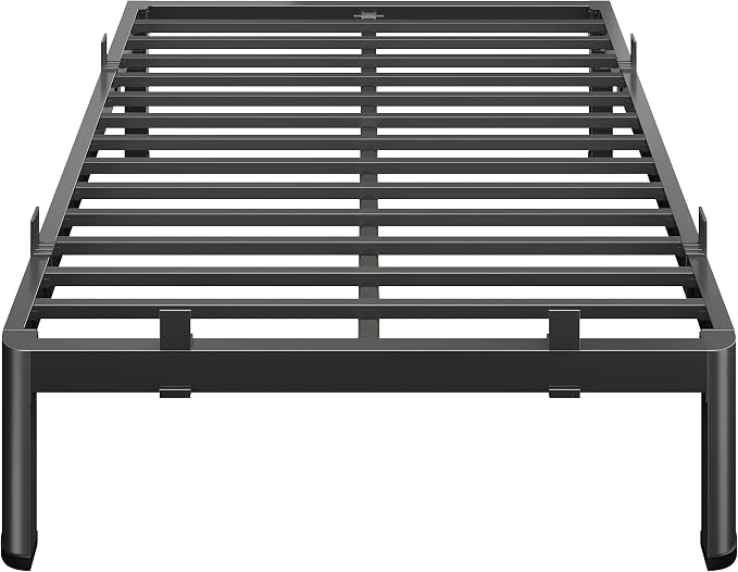 12 Inch Full Size Bed Frame, Reinforced Heavy Duty Metal Full Bed Frame with Rounded Corner & No-Slip Mattress Grip, 4000LBS Squeak-Free Platform Bed Frame with Headboard Holes Easy Assembly