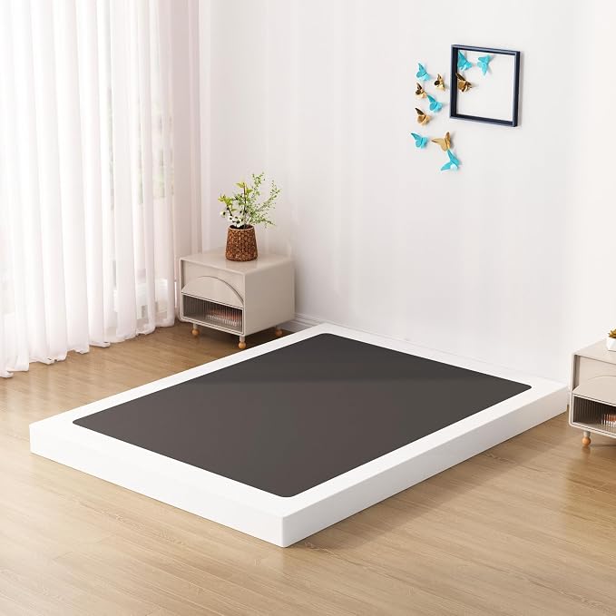 Upcanso Box Spring for Queen Bed Bed Base 4 inch, Low Profile Metal Queen Box Spring with Fabric Cover, 3000 Lbs Max Weight Capacity Mattress Foundation, Noise-Free, Easy Assembly