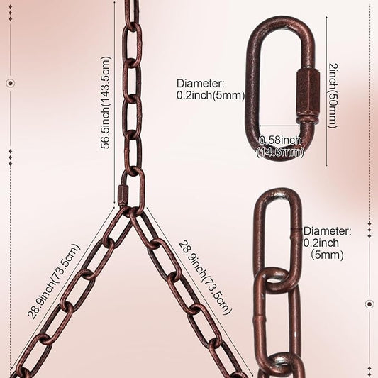 Heavy Duty Porch Swing Hanging Chain Kit (2 Pack) 1500 Lbs Capacity, Up to 7.1ft Length- Rustproof Zinc-Plated, 4 Quick Links & 2 Y-Chain Assemblies, Indoor/Outdoor Hanging Hardware(Bronze)