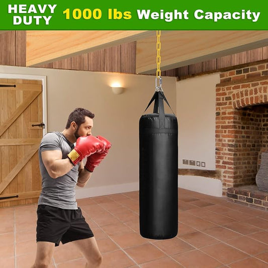 2Pcs 20" Heavy Duty Hanging Chain with Hook Swing Extension Chain Yellow | 1000 LB Capacity Coated Hammock Extension Chain for Swing Set, Hanging Chair, Porch Swin, Heavy Bags, for Indoor Outdoor Use