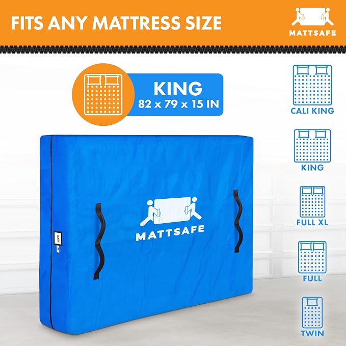 Nordic Elk Mattress Bags for Moving and Storage (King) Heavy Duty Moving Supplies, 8 Sturdy Handles, Strong Zipper, Mattress Cover Bed Bags, Storage Cover Essentials Packing Protector
