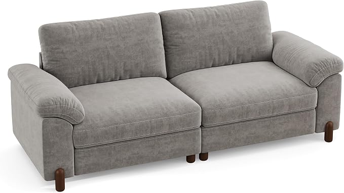 SITJOY Large Cloud Couch, 86" Wide 2 Seater Loveseat, Light Gray Chenille | Detachable and Washable Chenille Cover Sectional Sofas for Living Room, Deep Seat Wide Couch