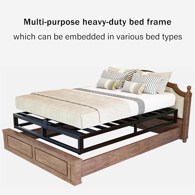 Bilily 14 Inch Twin Bed Frame with Sturdy Steel Slat Support,Heavy Duty Metal Platform Twin Size Mattress Foundation,No Box Spring Needed,Easy Assembly,Noise Free,Black