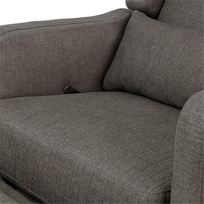 Carter's by DaVinci Arlo Recliner and Swivel Glider in Performance Charcoal Linen, Water Repellent & Stain Resistant, Greenguard Gold & CertiPUR-US Certified