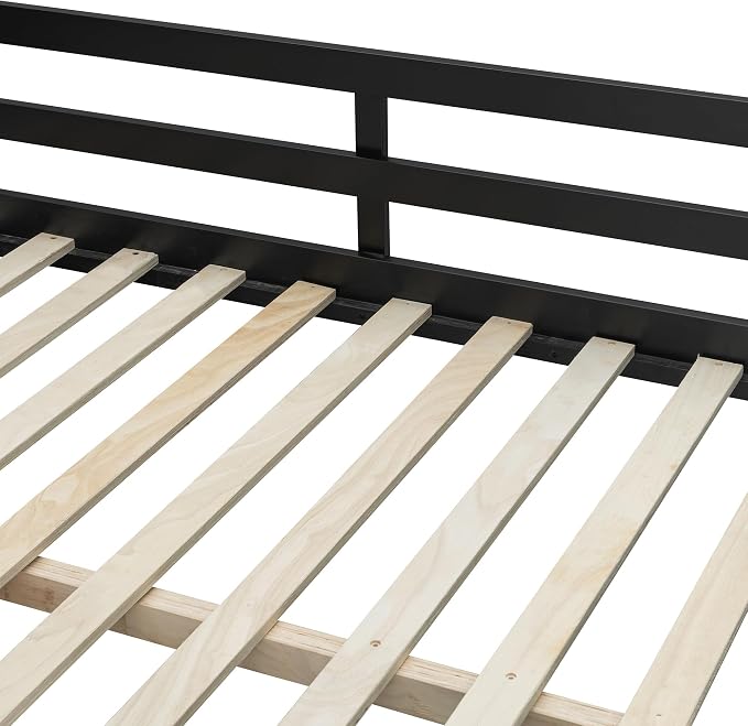 Merax Full Size Loft Bed with Desk, Multi-Storage Shelves and RGB Light | Space-Saving Wooden Gaming Bed Frame with Charging Station and Guardrail