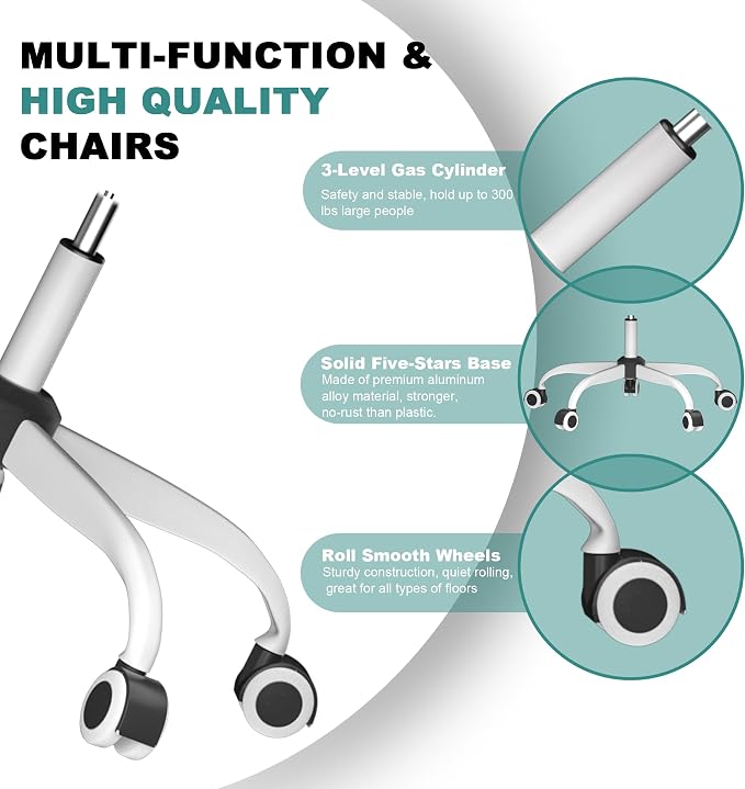 Mimoglad Office Chair, Comfy Desk Chair - High Back Ergonomic Computer Chair with Adjustable Lumbar Support & Headrest, Flip-up Armrests for Guitar Playing, Swivel Task Chair for Home and Office
