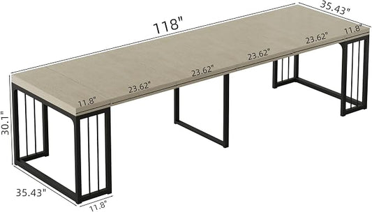 Lasageldar 118" Extendable Dining Table for 2-10 People, Modern Space-Saving Wood Dinner Table for Kitchen Dining Living Room Outdoor Patio (Accent White)