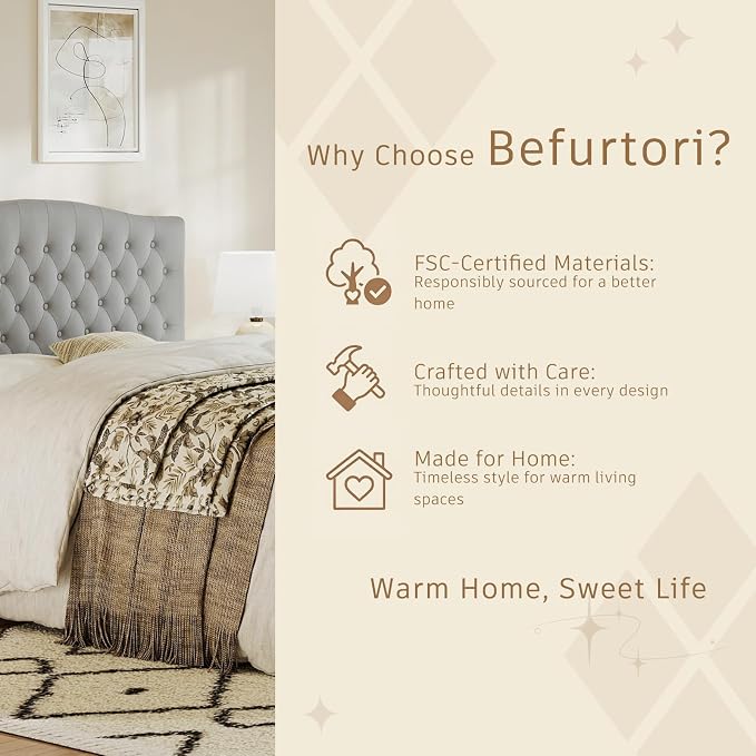Queen Headboard Only, Velvet Classic Tufted Design, Silver Gray | 2 installation options: 1.bed frame mount 2.wall mount (for adjustable bed), Classic hand-tufted headboard king size