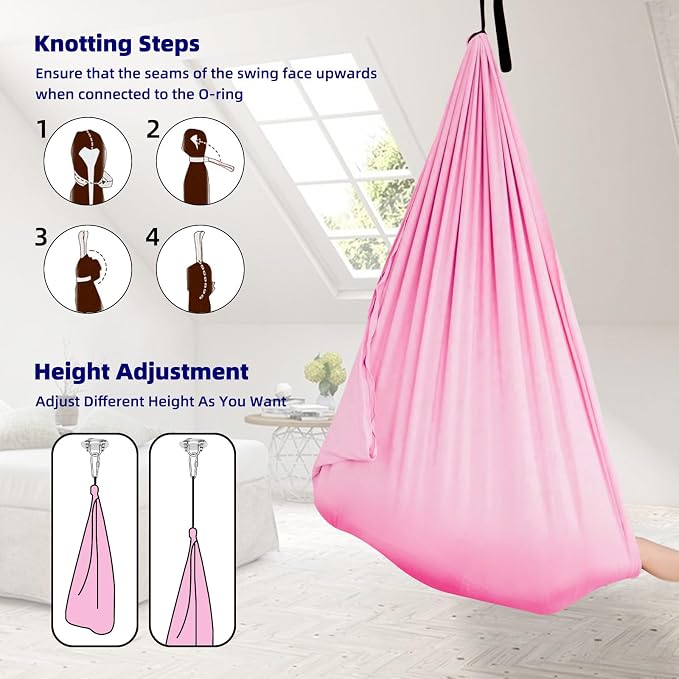 Sensory Swing Chairs for Kids, Indoor & Outdoor Hanging Therapy Cuddle Hammock Swing Seats for Child Teens with Autism, ADHD, Aspergers, Sensory Integration
