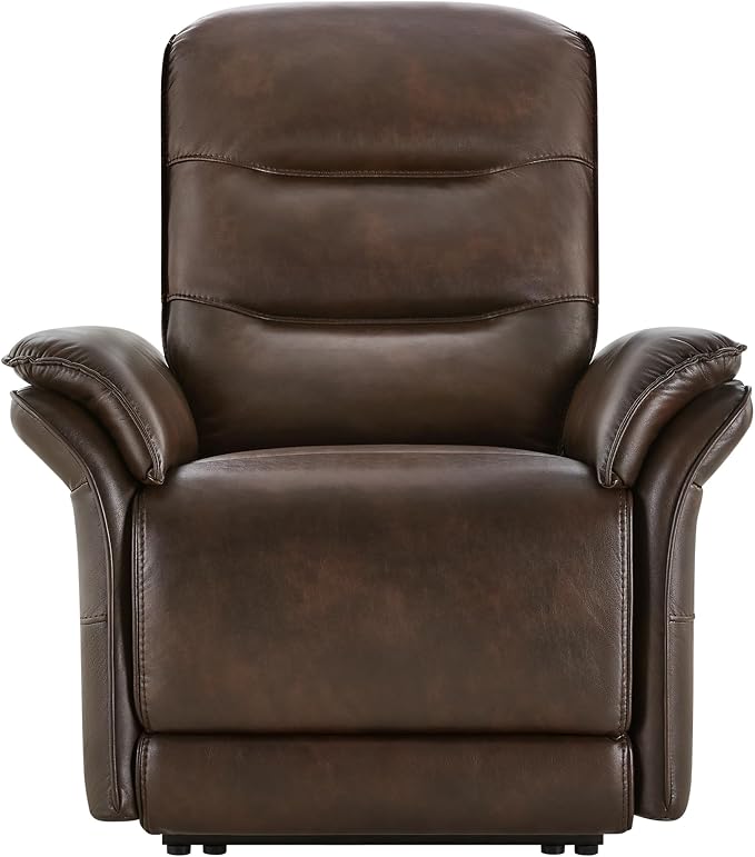 KISLOT Power Recliner Chair with Adjustable Headrest and Footrest, Dual Motor Leather Reclining Chair with USB/Type-C Charging, Zero Gravity Modern Electric Recliner for Adults Living Room Bedroom