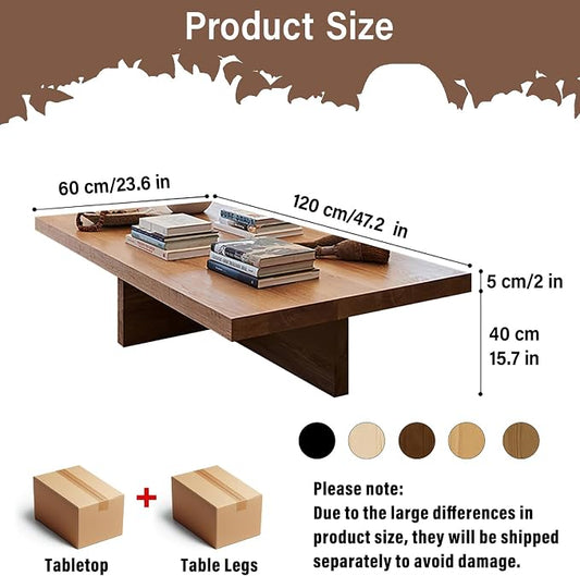 Solid Wood Coffee Table,Rustic Square Centre Table,Farmhouse Living Room Table,2”Thick Tabletop for Living Room,Office