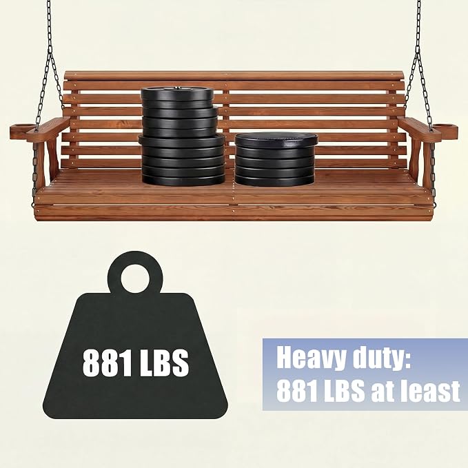 Heavy Duty Porch Swing Hanging Chain Kit (2 Pack) 1500 Lbs Capacity, up to 8 ft Length- Rustproof Zinc-Plated, 6 Quick Links & 2 Y-Chain Assemblies(Black)
