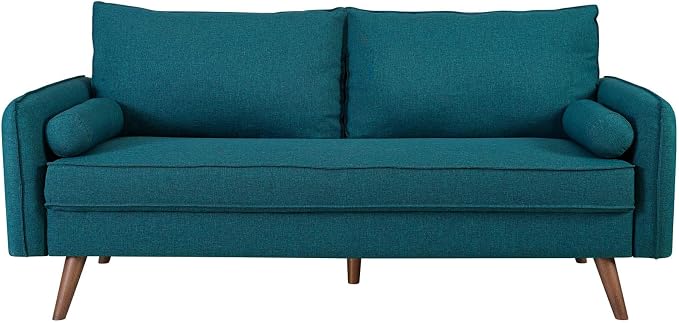 Modway Revive Contemporary Modern Fabric Upholstered Sofa In Teal