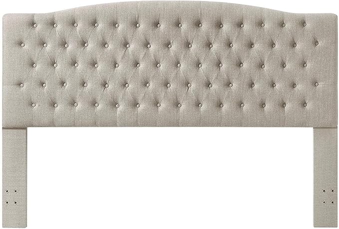 24KF Upholstered Tufted Button Linen King Headboard,Comfortable Fashional California King Headboard,Linen