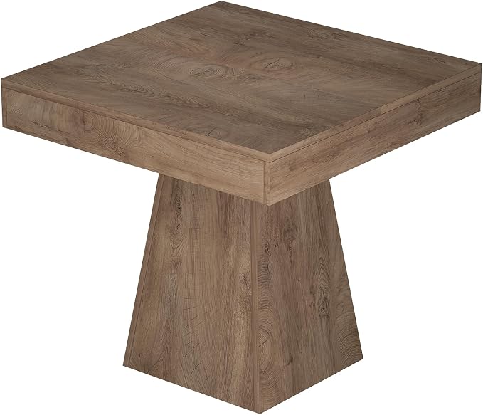 Small Dining Table, 31.5-inch Dinner Table for 2-4 People, Square Kitchen Table with Load-Bearing Trapezoidal Base, for Home, Dining Room, Small Space, Brown