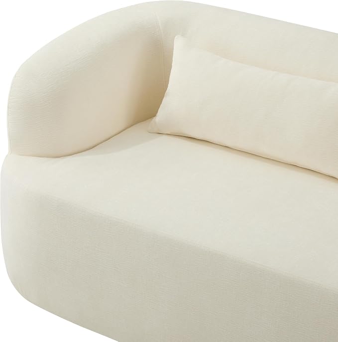 86" Chenille Cloud Loveseat Couch - Frameless Memory Foam Sofa with Pocket Springs | No Assembly Luxury 3-Seater Modern Curved Floor Sofa in a Box for Living Room & Apartment | Breathable material