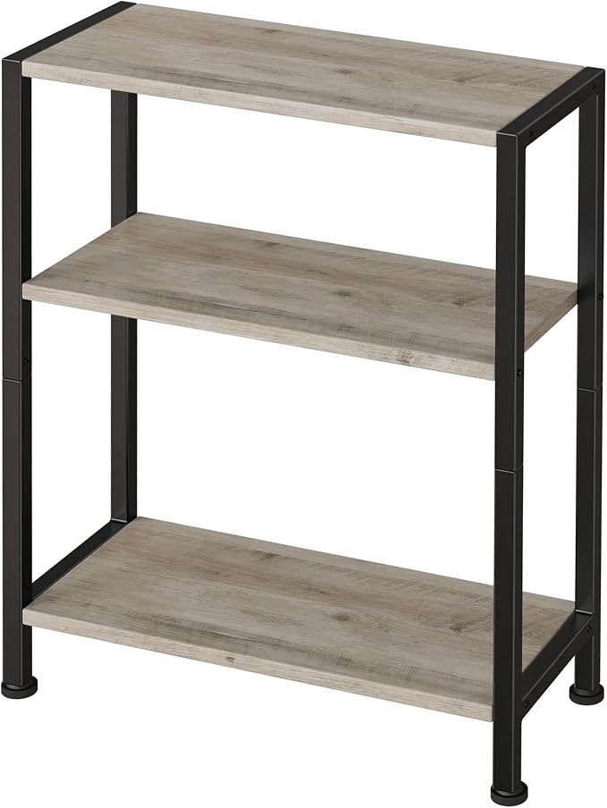 3-Tier Side Table, Small EndTable, Sofa SideTable for Narrow Spaces, Slim EndTable, NightstandTable, Skinny Bedside Table, for Living Room, Bedroom, Office, Greige