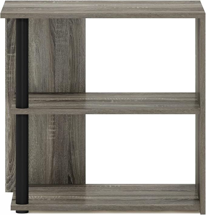 Furinno Romain Side Table, 2-Tier End Table with Open Shelf, Night Stand, Bedside Table, for Living Room, Bedroom, French Oak