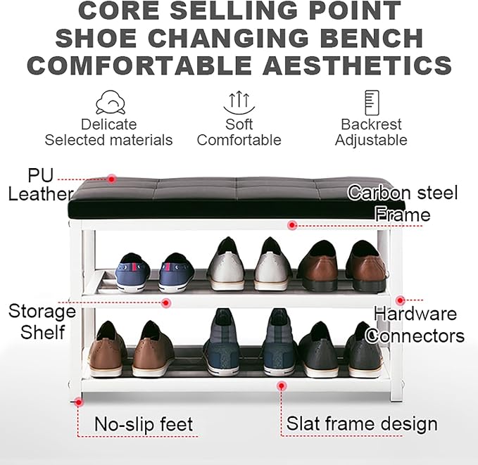 Wooden Shoe Storage Bench Modern Changing Stool SpaceSaving Design for Hallway & Living Room Versatile Closet Organizer
