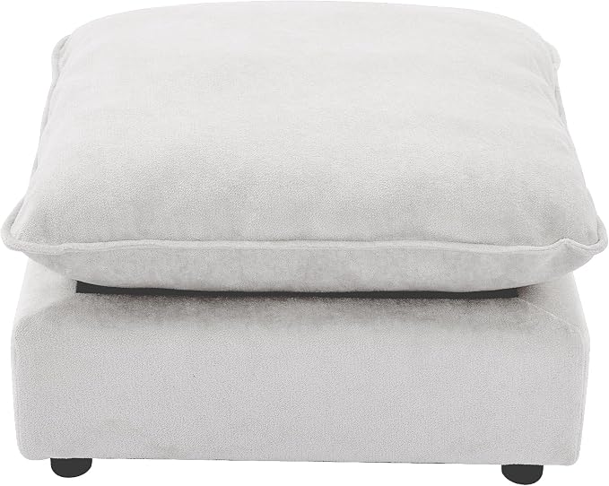 Iroomy Modular Sectional Sofa, Oversized Cloud Couch - Ottoman - White | Premium Chenille