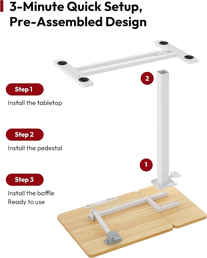 SANODESK Small Rolling Overbed Table Adjustable Height with Wheels, Mobile Laptop Desk with Tilting Desktop, Portable Computer Workstation for Home Office, Classroom, Bedside, Maple