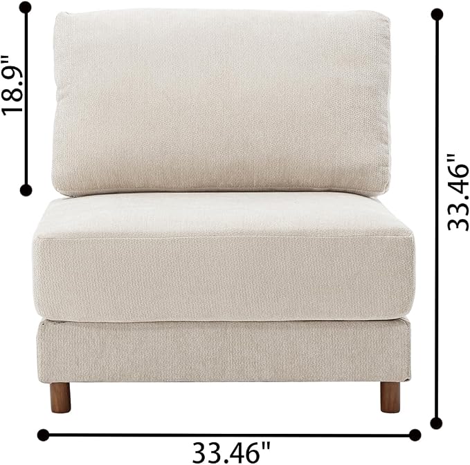 Oversized L Shaped Sectional Couch for Living Room, Extra Large Deep Seat Modular Sectional Sofa with Washable Covers, Modern Cloud Couch for Apartment, Bedroom (Beige, Seat)