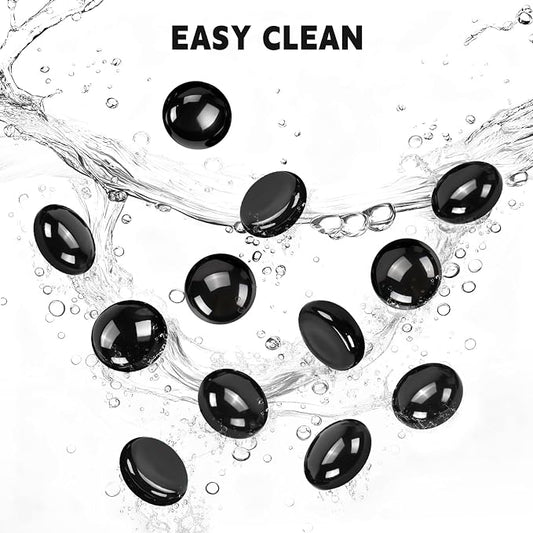 3/4 Inch Fire Glass Beads,10 Pounds Fire Pit Glass Beads High Luster for Gas Fireplace, Fire Pit Table,Landscaping (Onyx Black Luster)