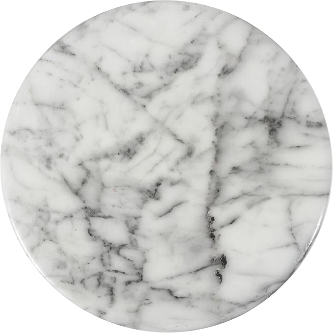 JONATHAN Y Troy Modern 17" Faux Marble Cylinder Accent Table, Round Pedestal End Table and Decorative Indoor Stool for Living Room, Small Minimalist Drum Side Table, White and Black TBL1101A