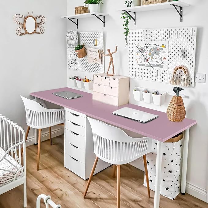 Kaboon Universal Tabletop 59.1"x23.62" Nostalgia Rose, Table Top only for Sit Stand Desk, Reversible Melamine Top,Double Desks Home Office