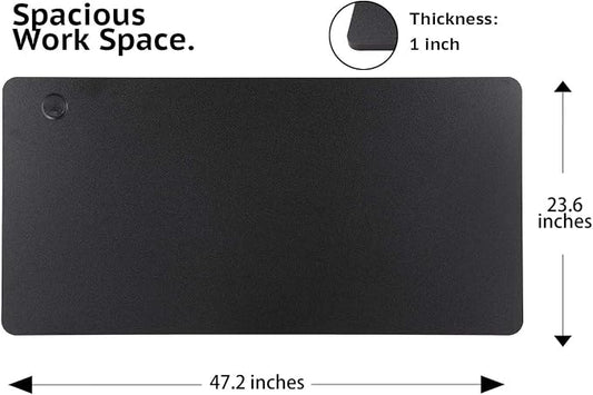 UNICOO Melamine 47.2 x 23.6 Inch Universal Table Top for Standard and Sit to Stand Height Adjustable Home and Office Desk Frames (Tabletop 47.2 - Black)