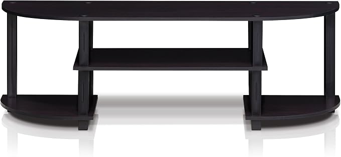 Furinno Turn-S-Tube Wide TV Entertainment Center, Dark Walnut