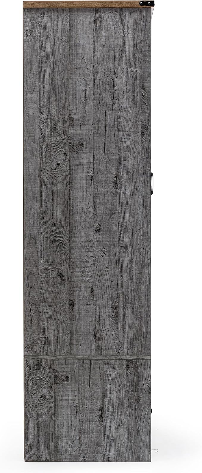 Yechen 71" Wooden Armoire Wardrobe Closet Set of 2- Modern Functional Clothes Tall Storage Cabinet with Adjustable Shelf and Hanging Rail, Sturdy Freestanding Closet with 2 Wide Drawers (Grey)