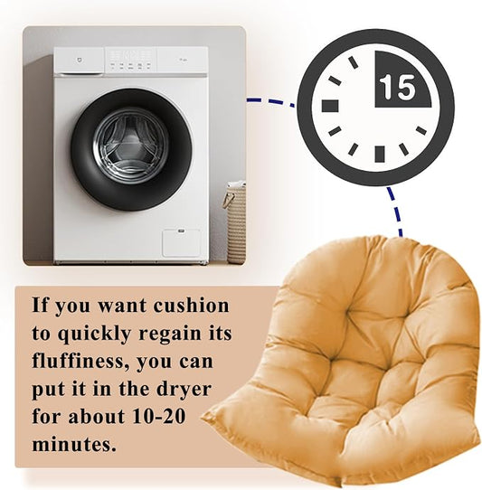 Hammock Swing Egg Chair Cushion Replacement, Hanging Basket Seat Pillow | Thick, 35.4 x 47.2 inches, High Elasticity Cotton, Soft Back Pads, Indoor, Outdoor, Garden, Office, Patio, Porch, Furniture