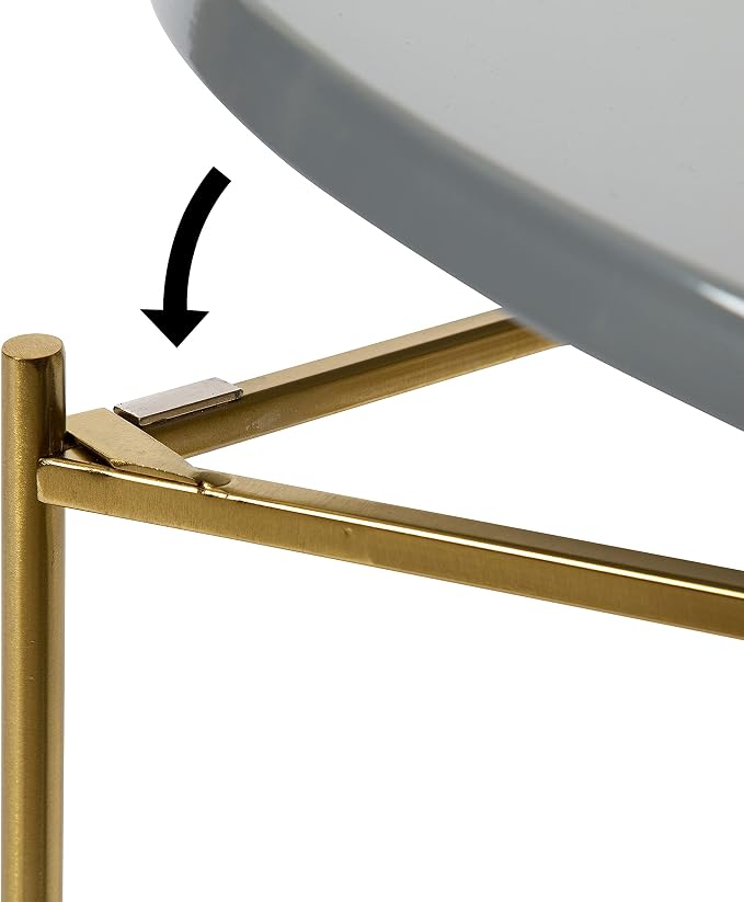 Kate and Laurel Ulani Modern Nesting Side Table, Set of 2, Gray and Gold, Sophisticated Glam End Tables for Storage and Display