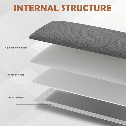 IFNOW Upholstered Wall Mounted Headboard, 3D Soundproof Wall Panels Peel and Stick for King Size, Reusable and Removable Tufted Bed Headboard in Dark Grey (12 Panels, 10" x 24")