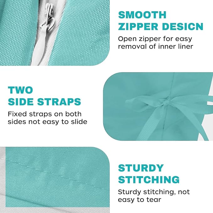 Egg Chair Cushion Replacement, Waterproof Thicken Hanging Egg Swing Chair Cushion for Outdoor Furniture, Wicker Rattan Hammock Basket Cushion with Headrest Pillow 47x31.5x4.7 inch(Teal)