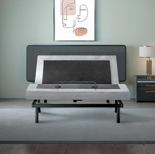 Irvine Home Collection Premium Queen Adjustable Bed Fully Loaded with 8 inch Gel Memory Foam Sleep System, Massage, Zero Gravity, Anti-Snore, Memory Positions, USB, Underbed Lighting, Zero Clearance