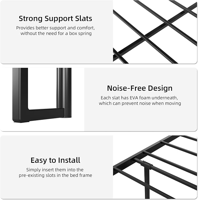 GarveeHome King Bed Frame with 2 Storage Drawers, LED Bed Frame with 2-Tier Storage Headboard&Charging Station, Metal Platform Bed Frame, No Box Spring Needed, Noise Free, Grey