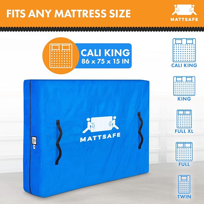 Nordic Elk Mattress Bags for Moving and Storage (Cali King, Cal King) Heavy Duty Moving Supplies, 8 Sturdy Handles, Strong Zipper, Mattress Cover Bed Bags, Storage Cover Essentials Packing Protector