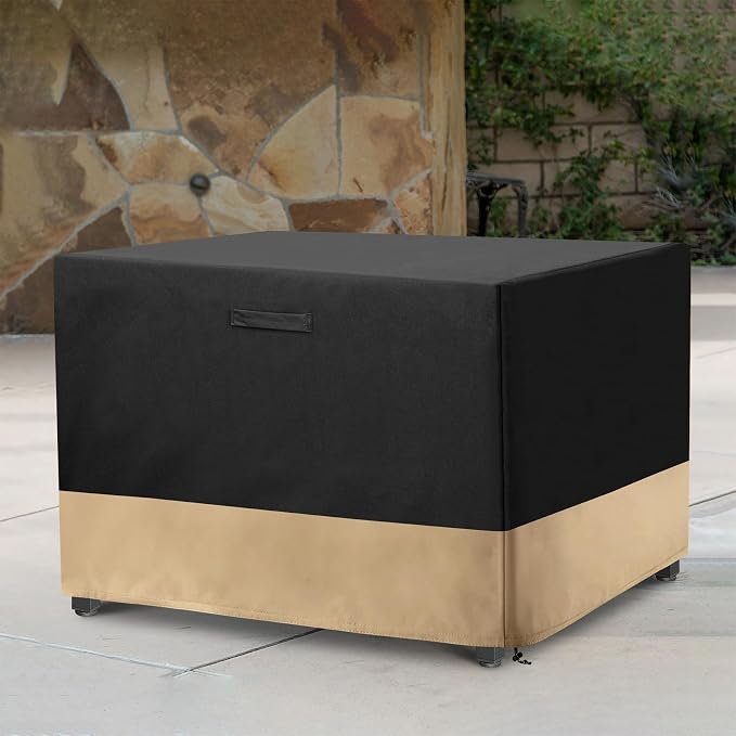 Stanbroil 50-Inch Fire Pit Cover, 600D Waterproof Patio Square Cover for Outdoor Fire Pit Table, Fire Bowl, Patio Furniture, Waterproof, Black