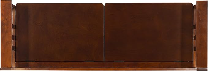 Linon Home Decor Storage Bench with Short Split Seat Storage, Walnut, 50 inchw x 17 inchd x 25.25 inchh.