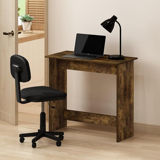 Furinno Simplistic 31-Inch Rustic Brown Computer Desk, Small Office Desk, Rectangular Home Office Desk with Drawers, Gaming Desk for Home Office, Bedroom, Study Room, Amber Pine