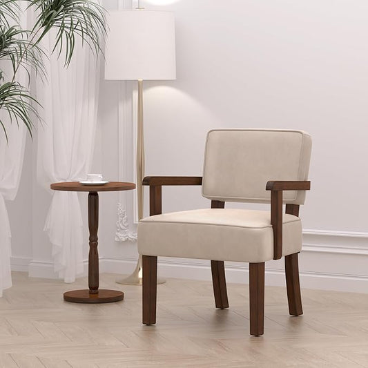 FAGAGA Accent Chair, PU Leather Chair for Living Room Oversized Armchair with Soft Seat and Armrests for Bedroom Dinning Reading Waiting Room (One Chair)