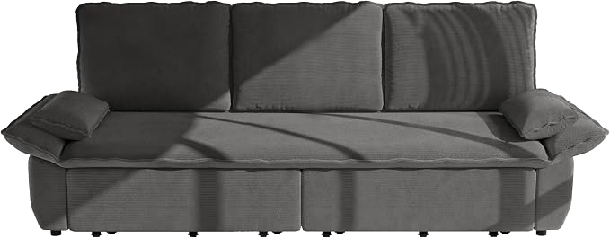 ERYE King Foldable Sleeper Sofa,Oversized 3-in-1 Convertible Pull Out Sleeper Sofabed W/Pillow Armrests,3 Seat Couch Space Saving Sleeper Sofa Bed for Living Room Bedroom