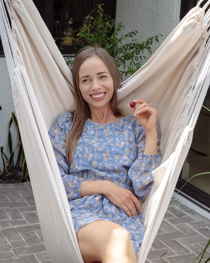 ADVOKAIR Hammock Chair Large 70.9"x47.2", 32% Bigger XXL Hanging Swing Chair with 500lbs Capacity, Heavy Duty Steel Spreader Bar, Extra Roomy Comfort for Adult Indoor Outdoor Bedroom Patio