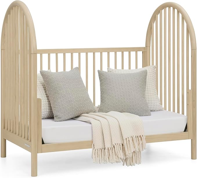 Delta Children Cannon 4-in-1 Convertible Crib - Converts from Baby Crib to Toddler Bed, Daybed and Sofa Bed, Fits Standard Full-Size Crib Mattress, Natural Sandstone