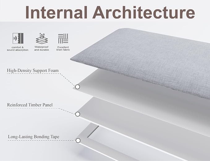 Peel and Stick Upholstered Wall Mounted Headboard Queen Size, 9 Panels Tufted Fabric Headboard,Wall Mounted Headboards, Interior Wall Panels for Bedroom, 10"x24" Light Grey